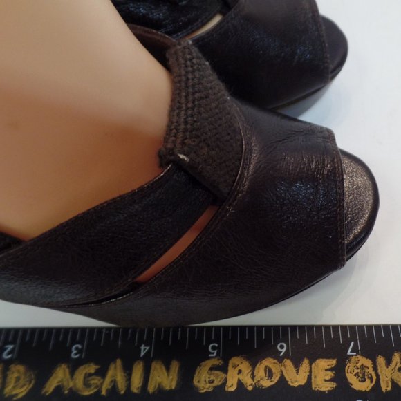 Chloe Brown Open Toe Platform Heels Sz 40 - Picture 11 of 16